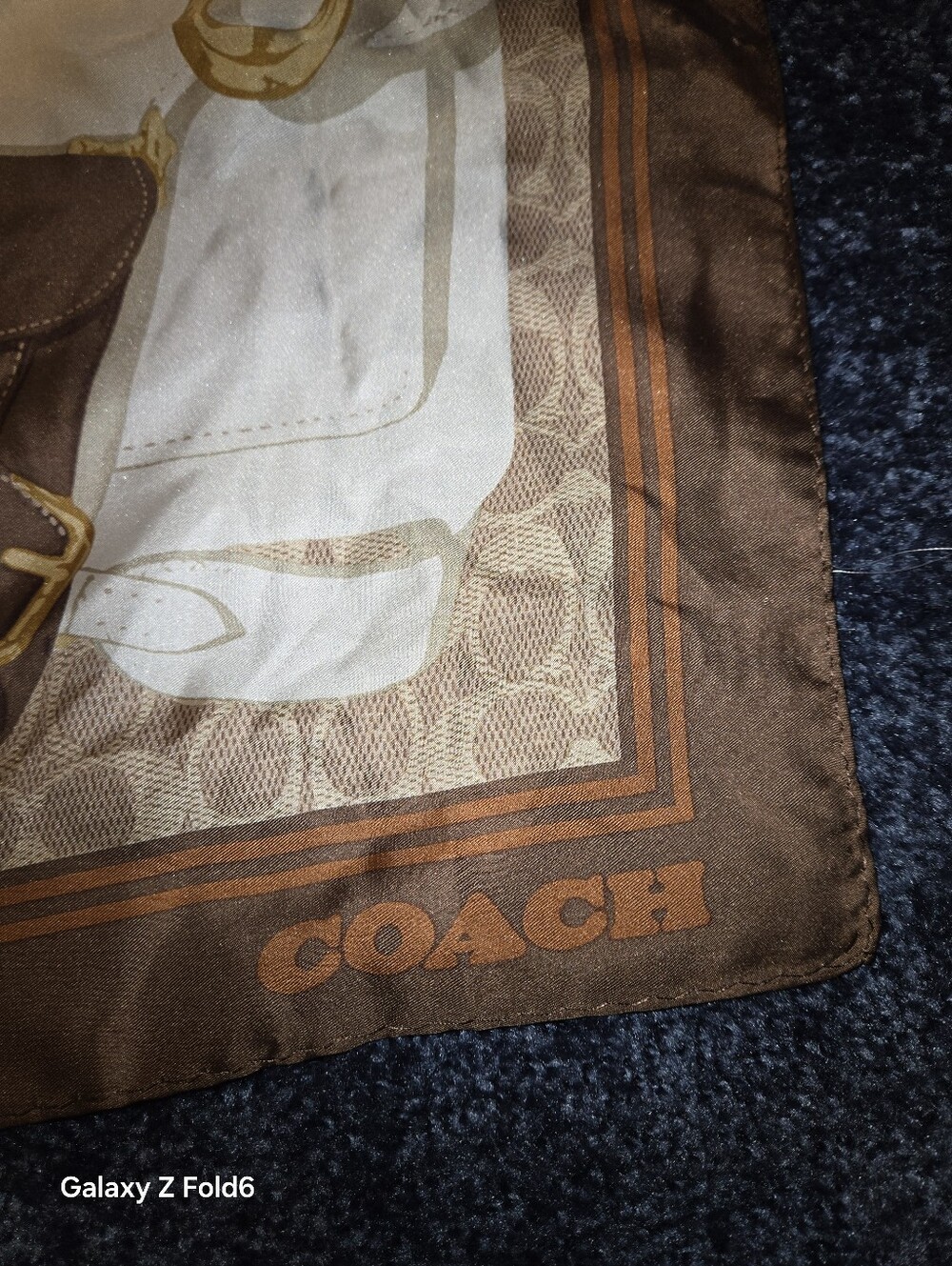 Coach Tabby Bag Print Silk Square Scarf - Picture 4 of 6